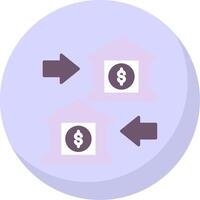 Bank to Bank Flat Bubble Icon vector