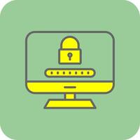 Computer Filled Yellow Icon vector