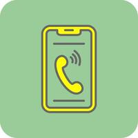 Phone Filled Yellow Icon vector