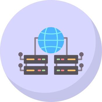 Global Services Flat Bubble Icon vector