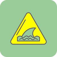 Warning Sign Filled Yellow Icon vector