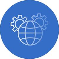 Global Management Flat Bubble Icon vector