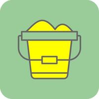 Sand Bucket Filled Yellow Icon vector