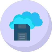 Save To Cloud Flat Bubble Icon vector