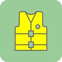 Lifejacket Filled Yellow Icon vector