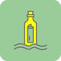 Message In A Bottle Filled Yellow Icon vector