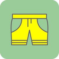 Swim Shorts Filled Yellow Icon vector