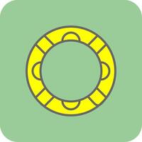 Rubber Ring Filled Yellow Icon vector