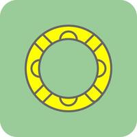 caucho anillo lleno amarillo icono vector