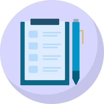 Assignment Flat Bubble Icon vector
