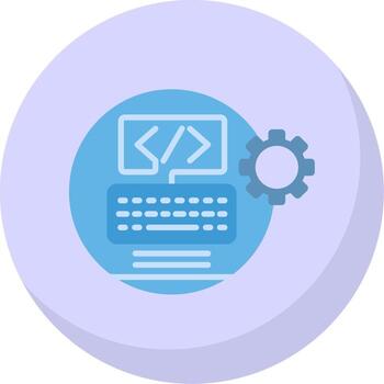 Web Development Flat Bubble Icon vector