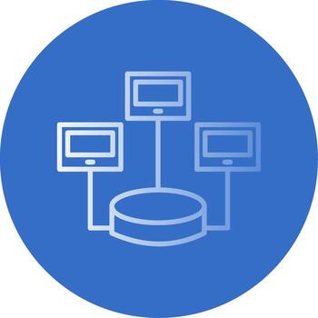 repartido base de datos plano burbuja icono vector