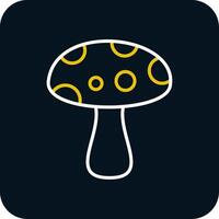 Mushroom Line Red Circle Icon vector