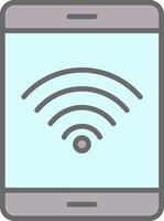 Wifi Signal Line Filled Light Icon vector