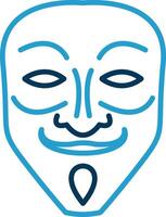 Mask Line Blue Two Color Icon vector