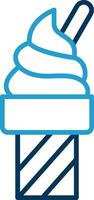 Ice Cream Line Blue Two Color Icon vector