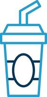 Cold Drink Line Blue Two Color Icon vector