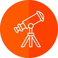 Telescope Line Red Circle Icon vector