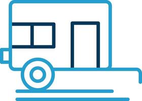 Caravan Line Blue Two Color Icon vector