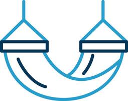 Hammock Line Blue Two Color Icon vector