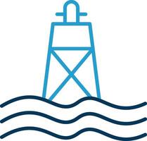 Buoy Line Blue Two Color Icon vector