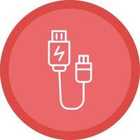 Usb Connection Line Multi Circle Icon vector