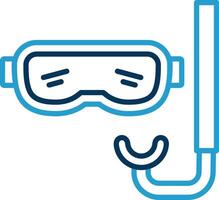 Goggles Line Blue Two Color Icon vector