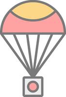 Parachute Line Filled Light Icon vector