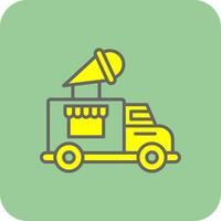 Ice Cream Truck Filled Yellow Icon vector