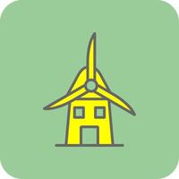 Windmill Filled Yellow Icon vector