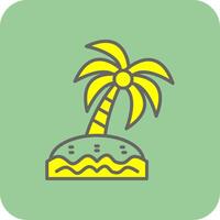 Palm Tree Filled Yellow Icon vector