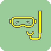 Goggles Filled Yellow Icon vector