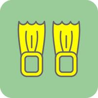 Flippers Filled Yellow Icon vector