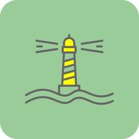 Lighthouse Filled Yellow Icon vector