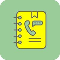 Address Book Filled Yellow Icon vector