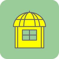 Hut Filled Yellow Icon vector