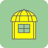 Hut Filled Yellow Icon vector