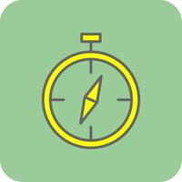 Compass Filled Yellow Icon vector
