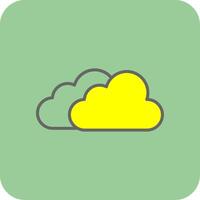 Clouds Filled Yellow Icon vector