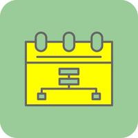 Calendar Filled Yellow Icon vector