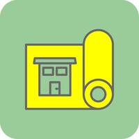 Blueprint Filled Yellow Icon vector