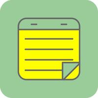 Sticky Notes Filled Yellow Icon vector