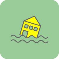 Flood Filled Yellow Icon vector