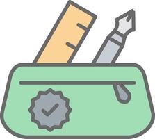 Pencil Case Line Filled Light Icon vector