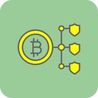 Bitcoin Blockchain Filled Yellow Icon vector