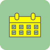 Calendar Filled Yellow Icon vector