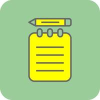 Notepad Filled Yellow Icon vector