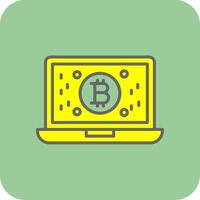 bitcoin ganancias lleno amarillo icono vector