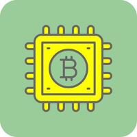 bitcoin proceso lleno amarillo icono vector