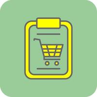 compras lleno amarillo icono vector